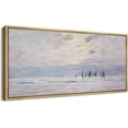 thumbnail image 4 of IDEA4WALL Extra Large Framed Canvas Print Wall Art Serene Sailboats at Dusk Nautical Seascape Nature Scenery Antique Retro Fine Art Colorful Decorative for Home Decoration - 60"x30", 4 of 5