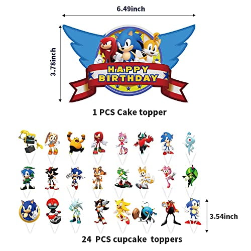 Buy Mbetitony 25 Pcs Sonic Cake Topper Cupcake Toppers for Birthday Party  Supplies Decor Online at desertcartINDIA