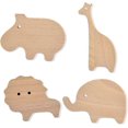 thumbnail image 1 of Set of 4 Wooden Wall Hooks for Children's Room in Animal Shape - Ideal f, 1 of 5
