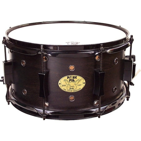 Pork Pie Little Squealer Snare Drum Satin Black Ebony 7 x 13 (Best Brass Snare Drums)
