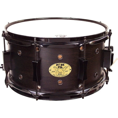 13 Inch Marching Snare Drum - Pork Pie Little Squealer Snare Drum Satin Black Ebony 7 x 13 in.