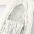 thumbnail image 5 of Baby Winter Snowsuit Toddler Fleece Romper Hooded Jumpsuit Infant Boys Girls Warm Zipper Outerwear with Foot Cover White 3-6 Months, 5 of 6