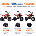 thumbnail image 6 of IVFJFV Electric Dirt Bike,up to 6.21 mph, 24V Electric Dirt Bike with Removable Training Wheels for Child 8+,Red, 6 of 8