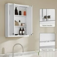 thumbnail image 6 of HOMCOM Bathroom Wall Cabinet, Modern Medicine Cabinet Wall Mounted, Over The Toilet Space Saver with 2 Doors and 2 Adjustable Shelves, White, 6 of 9