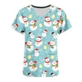 thumbnail image 5 of Holiday Gifts! Titcea Christmas Scrub Tops Women Xmas Printed Short Sleeved V Neck Scrub Tops with Pockets Lightweight Stretchy Cute Working Uniform, 5 of 5