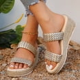 thumbnail image 4 of Dakaela Wedge Sandals for Women 2026 Two Band Braided Strappy Platform Espadrille Open Toe Slip on Summer Casual Slides Shoes Size 7.5, 4 of 8