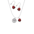 thumbnail image 2 of Delight Jewelry Silvertone Botonee Cross - Round Seal Red Lucky Ladybug Necklace and Dangle Earrings Set, 2 of 6