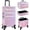 Pink, variant on 3-in-1 Rolling Makeup Case Aluminum Cosmetic Trolley Train Case Organizer Lockable Salon Barber Storage with Wheels