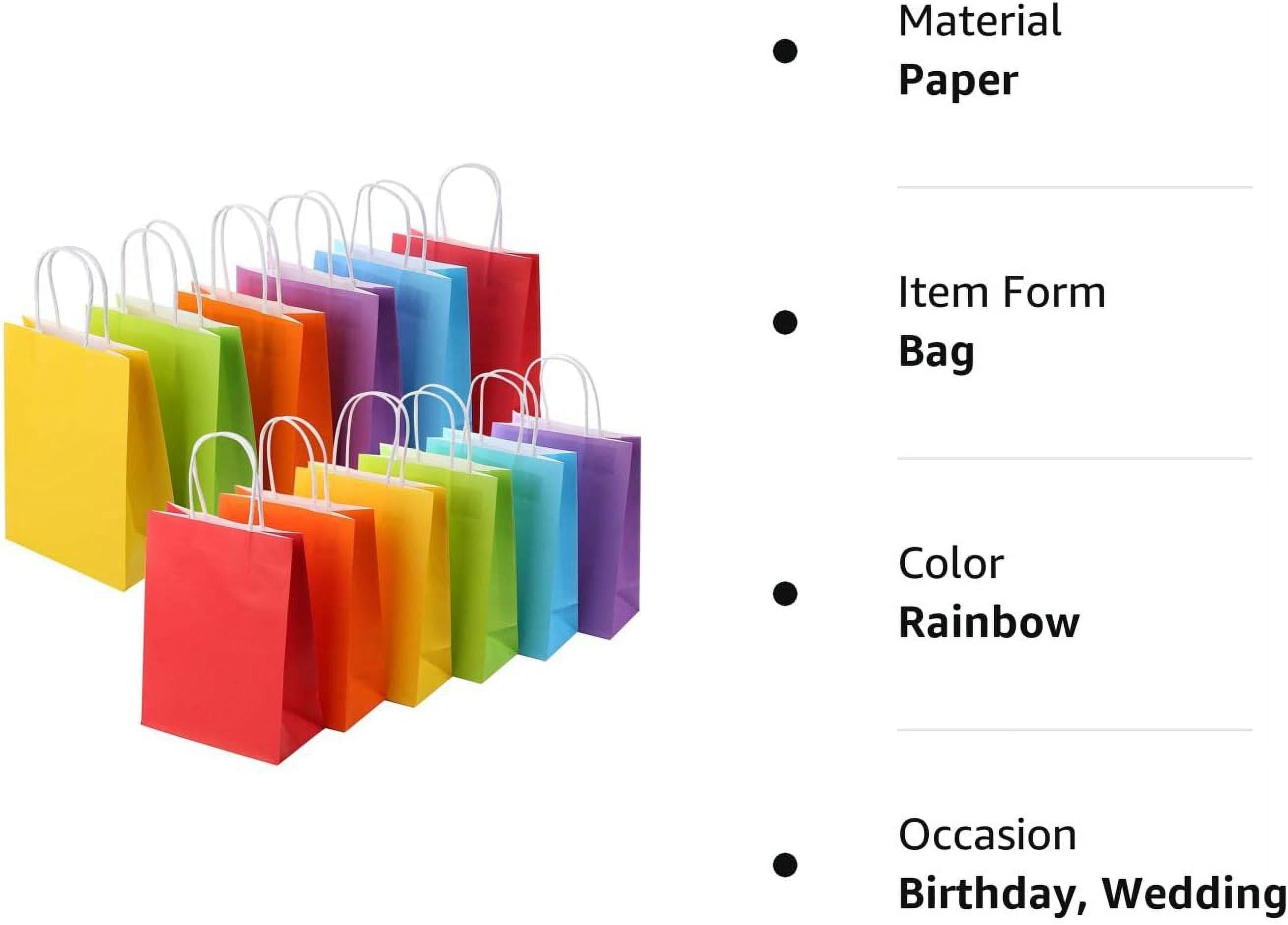 My Party Time 24 Pieces Large Paper Gift Bags (13 inch x 10 inch x 4.5 inch) with Handle Assorted Colors