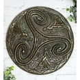 thumbnail image 3 of Wiccan Triple Goddess Triskele Spiral Serpent in Rune Circle Wall Plaque Decor, 3 of 9