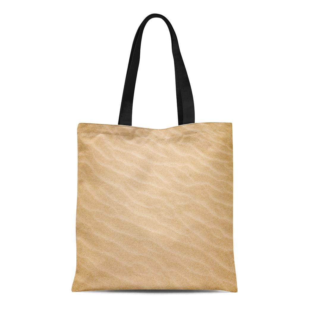 Hatiart Canvas Tote Bag Beige Beach Sand Brown Abstract Coastal Feature Color Copy Durable Reusable Shopping Shoulder Grocery Bag