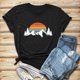 thumbnail image 3 of Gibobby Playera Manga Corta para Mujer Mujeres Casual Impresión Manga Corta Cuello Redondo Camiseta Suelta Blusa Tops(Negro,M), 3 of 5
