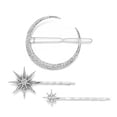 thumbnail image 1 of Juego de pinzas para el cabello de cristal con hexagrama de estrella y luna, accesorios decorativos para el cabello para mujer, 1 of 5