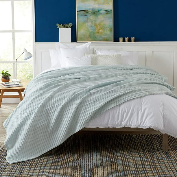 100 Cotton Waffle Weave Bed Blanket Soft Breathable and Lightweight Blanket for Season Perfect for Layering Walmart