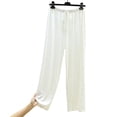 thumbnail image 4 of uublik Comfy Pajamas for Women Set 2 Piece Lounge Set Casual Short Sleeve Tops and Wide Leg Pants Loungewear Matching Sleepwear White, 4 of 8
