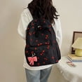 thumbnail image 2 of EDFRWWS Three-piece Cherry Backpack with Lunch Bag & Nylon Backpack (Black), 2 of 9