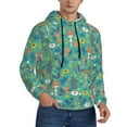 thumbnail image 2 of Rateoe Mushrooms and Flowers Pattern Mens Hoodie, Pullover Hooded Sweatshirt, Kangaroo Pocket Hoodie Ideal for Daily Wear, Travel and Home-XX-Large, 2 of 7