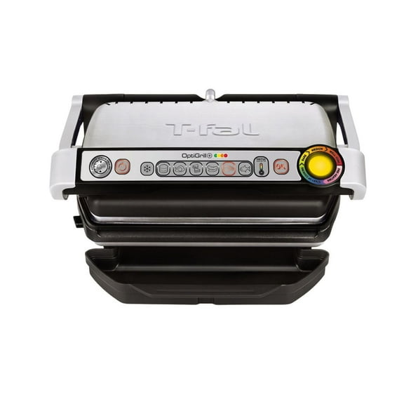 Gril antiadhésif en acier inoxydable T-fal OptiGrill+ avec technologie de cuisson automatique à capteur