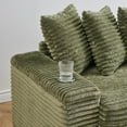 thumbnail image 4 of 114" Corduroy Sofa with Cup Holders & Storage, L Shaped Sleeper Cloud Couch Set w/Reversible Chaise Lounge, Living Room Oversized Upholstered SofaBed for Apartment, Easy Assembly, Green, 4 of 7