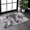 Light Blue, variant on 2' x 3' Grey Abstract Area Rug Non-Shedding Stain Resistant Medium Pile Carpet for Living Room Bedroom Dining Room Home Office Entryway