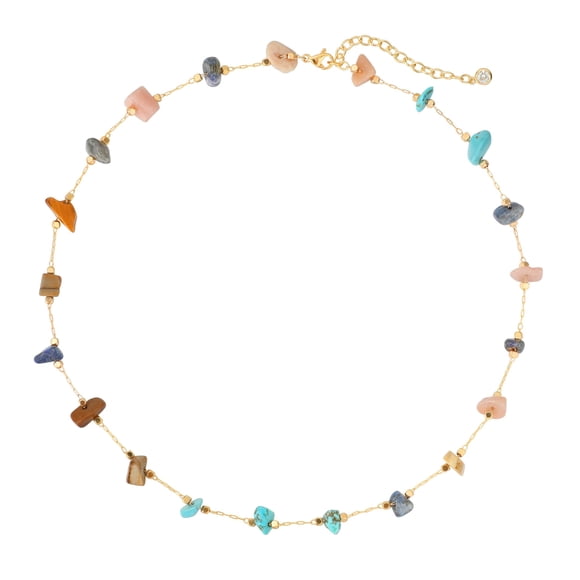 Collar LADYGD Turquesa Baño de Oro 14K 18,0 cm
