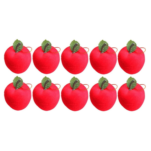 18pcs Navidad Manzanas rojas Colgante Árbol de Navidad Decoración Colgante Manzanas Decoración