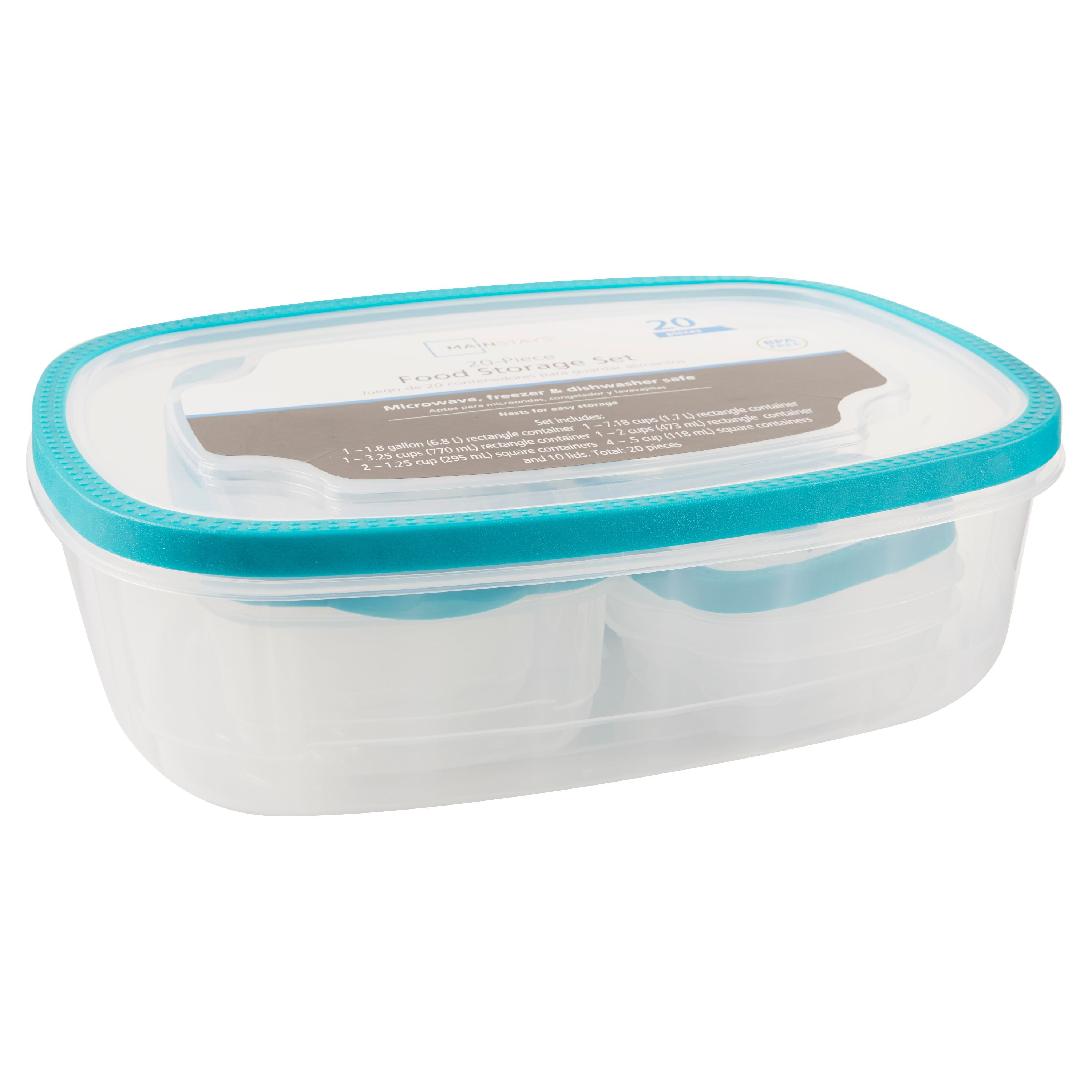 Mainstays Mainstay 20pc Food Storage Aqua Brickseek