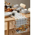 thumbnail image 3 of Orange Thanksgiving Table Runner Truck Pumpkins Maple Leaves Gray Plaid Tablerunners 13 x 70 Inch, Table Decorations Tabletop Scarf for Summer Gathering Holiday Farmhouse Kitchen Dining Decor, 3 of 6