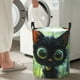 thumbnail image 5 of Fotbe Cute Big-Eyed Black Cat Cesto de Ropa con Asas, Cesto Impermeable de Gran Capacidad, Bolsa de Lavado para Dormitorio, Cesto de Ropa con Ruedas y Asas-Small, 5 of 6