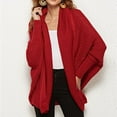 thumbnail image 4 of SWSMCLT Women's V Neck Sweater Open Front Cardigan High Low Fall Loose Sweaters Long Sleeve Top Soft Oversized Red Small-X-Large, 4 of 5