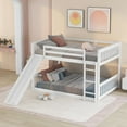 thumbnail image 3 of Hassch Full over Full Wooden Bunk Bed with Slide and Ladder, White, 3 of 9
