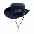 thumbnail image 2 of Now Available! Kilaqueen Boonie Hats with Retractable Snap Brim for Men Women Foldable Breathable Lace-Up Sun Hat, Round Mesh Ventilation Hiking Hat, 2 of 5