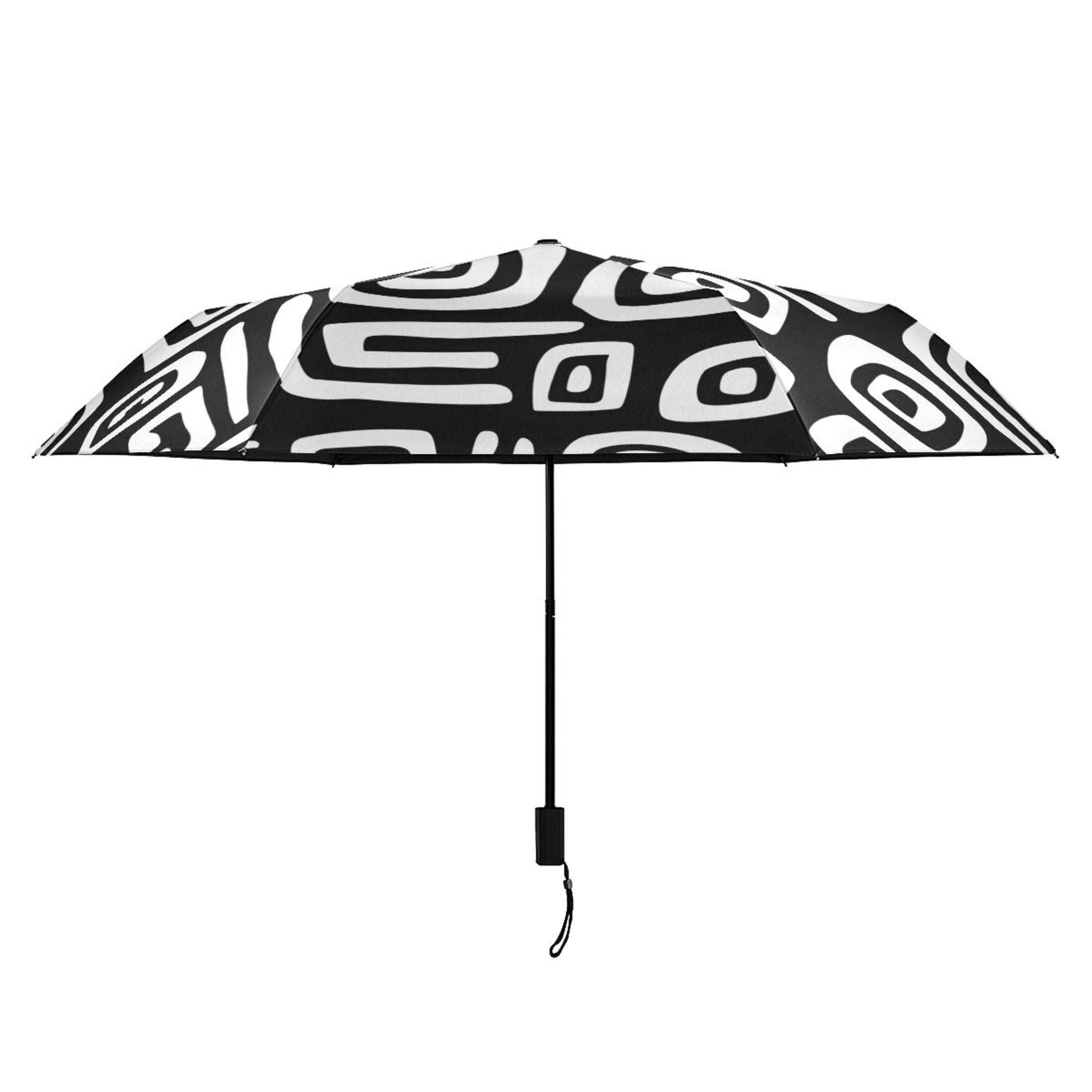 ALAZA Funny Stripes Pattern UPF 50+ Compact Folding Umbrella for Rain Travel Umbrella Packable