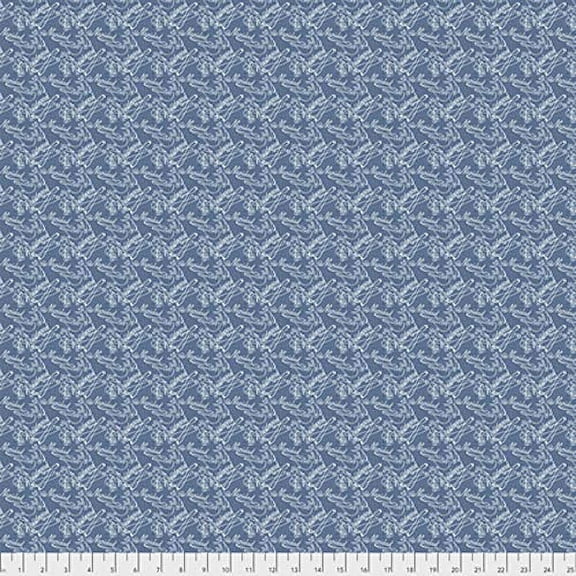 Free Spirit Mid-Century Christmas Christmas Words Blue Cotton Fabric by Yd