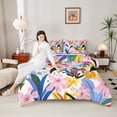 thumbnail image 4 of Manfei Colorful Flowers 2pcs Bedding Comforter Set for Teens Boys Girls,Botanical Plants Twin Comforter Sets,Spring Graden Breathable Bedding Set,Lightweight Room Decor,Reversible, 4 of 8