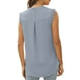 thumbnail image 4 of Qiylii Women Summer Tank Tops Blouse, Sleeveless Plain/Flower/Leaves V-Neck Lace Shirts, Ladies Loose Casual Vest, 4 of 6