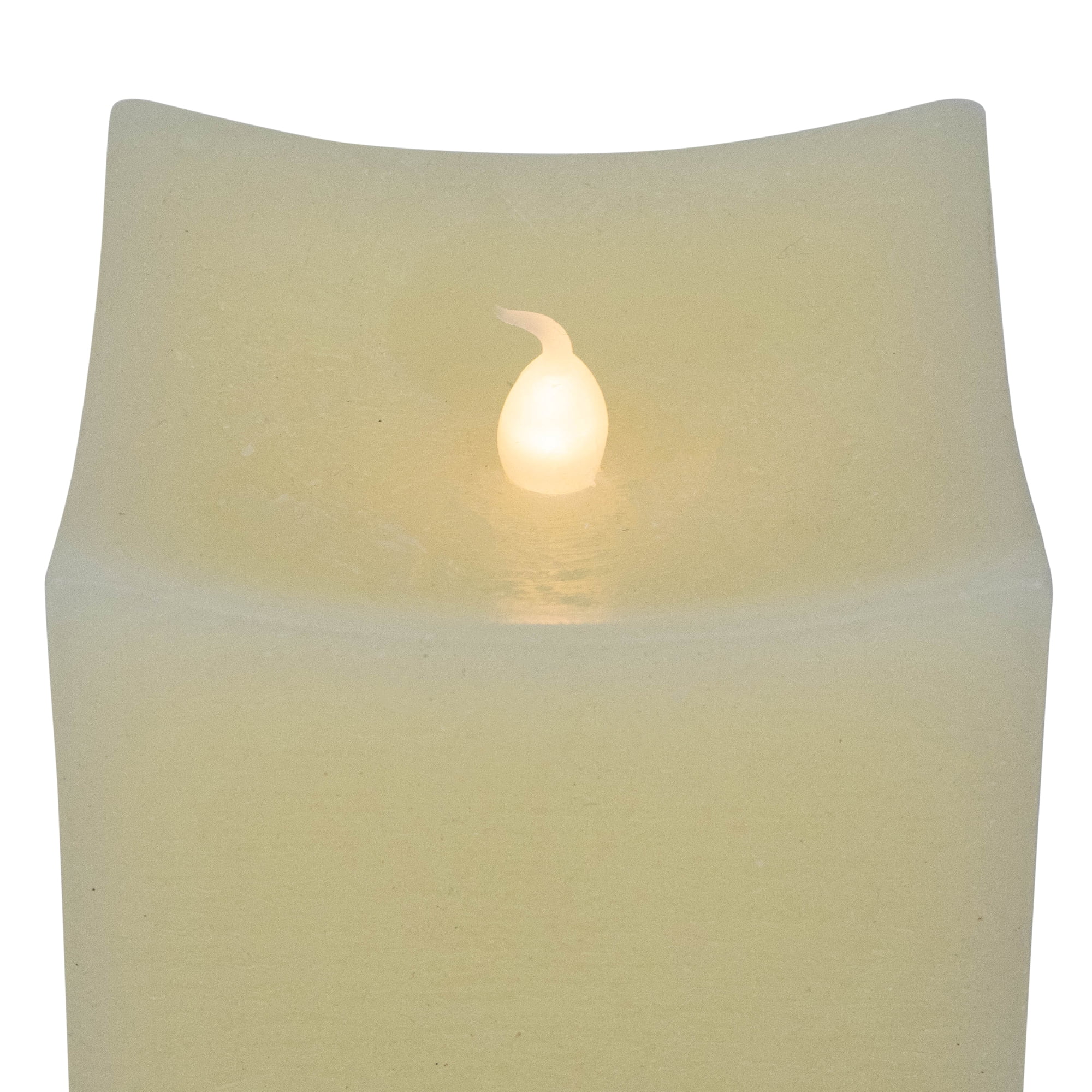 Northlight LED Flickering Flameless Wax Rectangular Candles - 8" - Cream - Set of 2