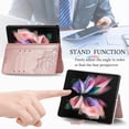thumbnail image 5 of Case for Samsung Galaxy Z Fold 5 Wallet Case with Card Slots Kickstand Leather Foldable Magnetic Closure Shockproof Protective Phone Case for Samsung Galaxy Z Fold 5. Mandala Rose Gold, 5 of 16