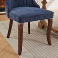 thumbnail image 5 of Dining Chairs Set of 6 Chenille Fabric Tufted Kitchen Dining Room Chair with Curved Solid Wood Legs, Dinner Chair Comfy Fabric Upholstered Accent Chair, 5 of 10