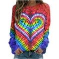 thumbnail image 2 of CaiJunJia Sweatshirts for Womens No Boundaries Fall Oversized Sweatshirt For Women's Crew Neck Pullover Tops Winter Fashion Trendy Tie dye Sweat Shirts, 2 of 3