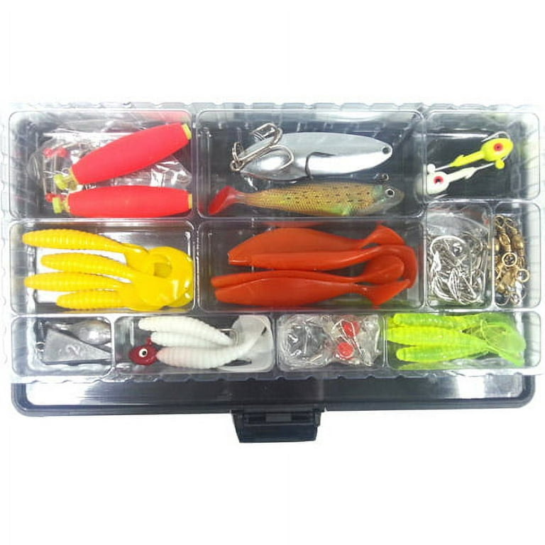 128Pcs Fishing Lure Tackle Set Kit with Box for River Lake Fresh/Salt Water❤B
