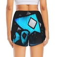 thumbnail image 2 of Lsque Geometry Dash Printed Women's Running Shorts with Liner Pockets,Elastic Quick Dry Workout Athletic Gym Yoga Shorts,Womens High Waist Shorts-Small, 2 of 9