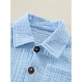 thumbnail image 5 of Toddler Baby 2Pcs Summer Outfits, Short Sleeve Button Down Lapel Shirt + Shorts Set 1 Months-3 Years, 5 of 9