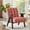 Coral, variant on Teddy Sherpa Upholstered Accent Chair with Espresso Rubberwood Frame / Comfortable Seating for Living Room, Bedroom or Office
