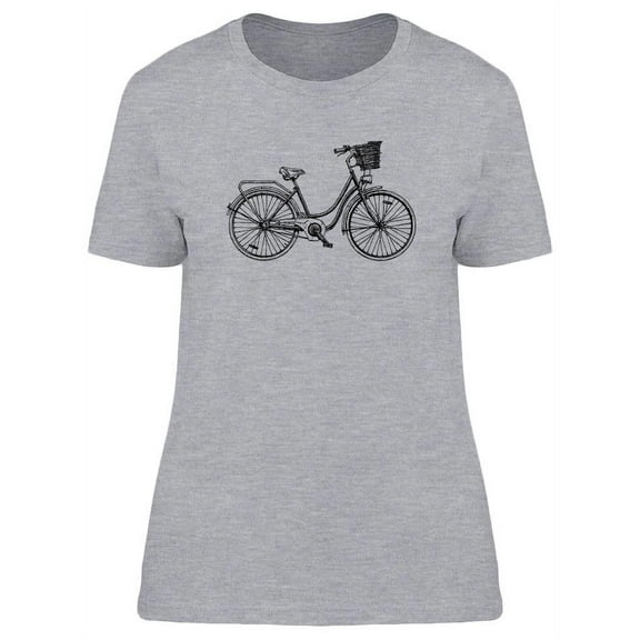 City Bicycle With Basket T-Shirt Women -Image by Shutterstock, Female Large
