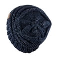 thumbnail image 3 of NYFASHION101 Exclusive Oversized Baggy Slouchy Thick Winter Beanie Hat - Navy Metallic, 3 of 4