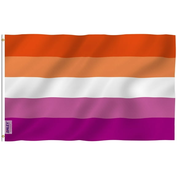 Anley 3x5 feet Sunset Lesbian Pride Flag - LGBT Les Sunset Pride Flags Polyester