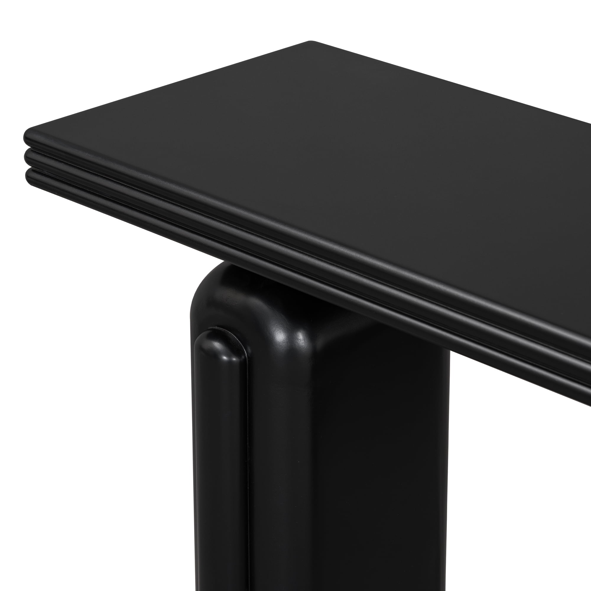 Euroco 60" Long Console Table,Wooden Rectangular Narrow Sofa Table Behind the Couch Entryway Table for Hallway, Living Room, Foyer,Black