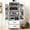 White B, variant on 71 Inch Kitchen Pantry Cabinet, Farmhouse Kitchen Cupboard with Barn Doors and Large Drawer, Tall Storage Cabinet with Hanging and Adjustable Shelves for Dining Room, Bathroom, Living Room, Brown