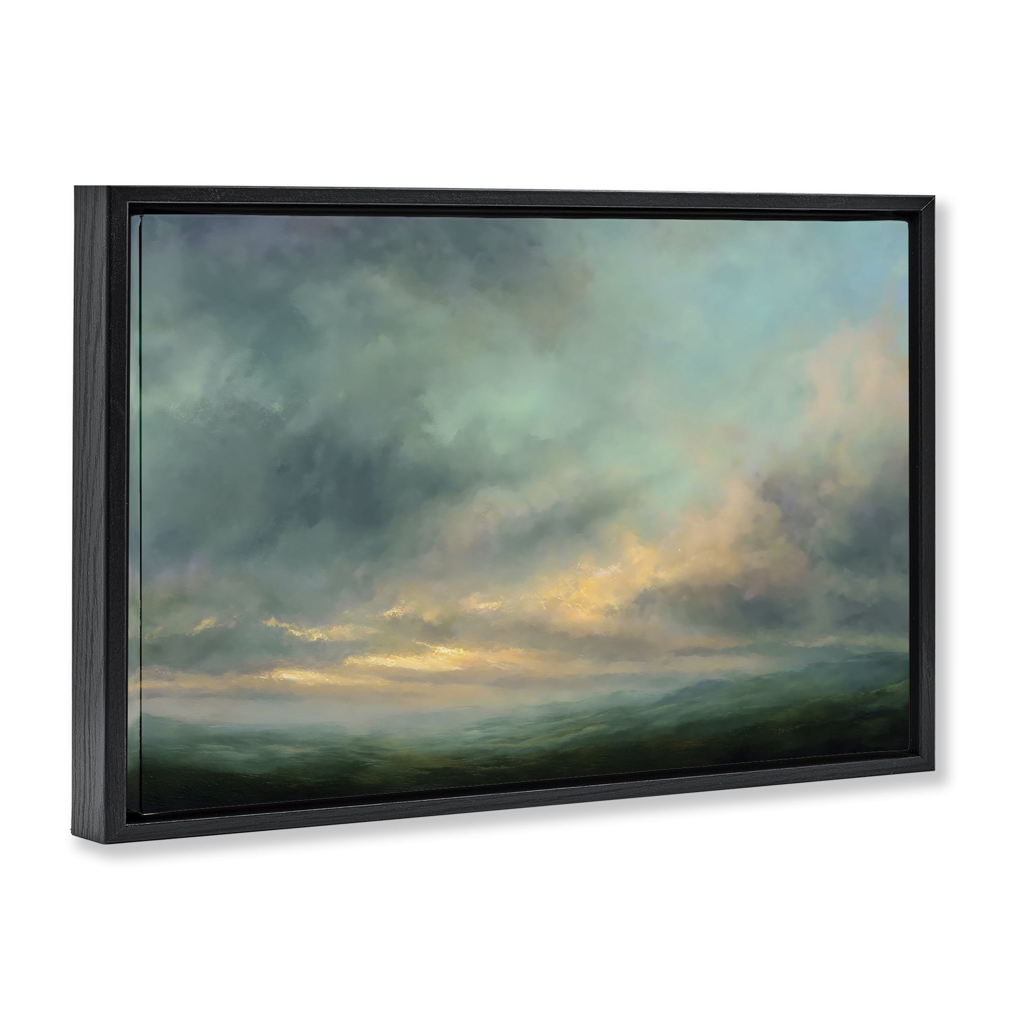Stupell Industries Blue Toned Golden Hour Black Framed Floater Canvas Wall Art, design by Petal Prints Design